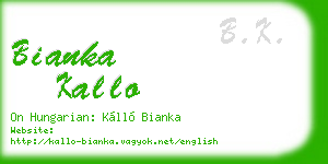 bianka kallo business card