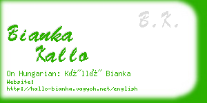 bianka kallo business card